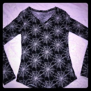 COPY - Long sleeve v neck spider web shirt XS NWOT